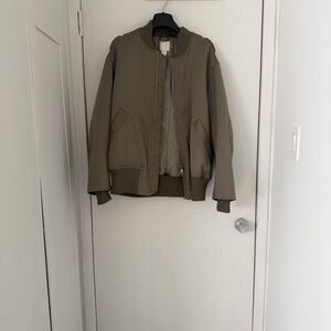 H&M Olive Bomber Jacket in Military Green